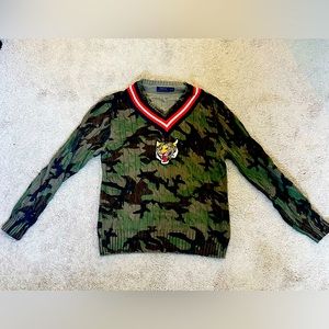 Ralph Lauren Polo camo sweater with embroidered size M